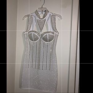 Mini dress with studded details